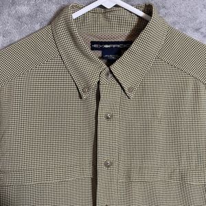 EXOFFICIO Men Green Button Front Heavy‎ Fabric Long Sleeve Shirt Size M